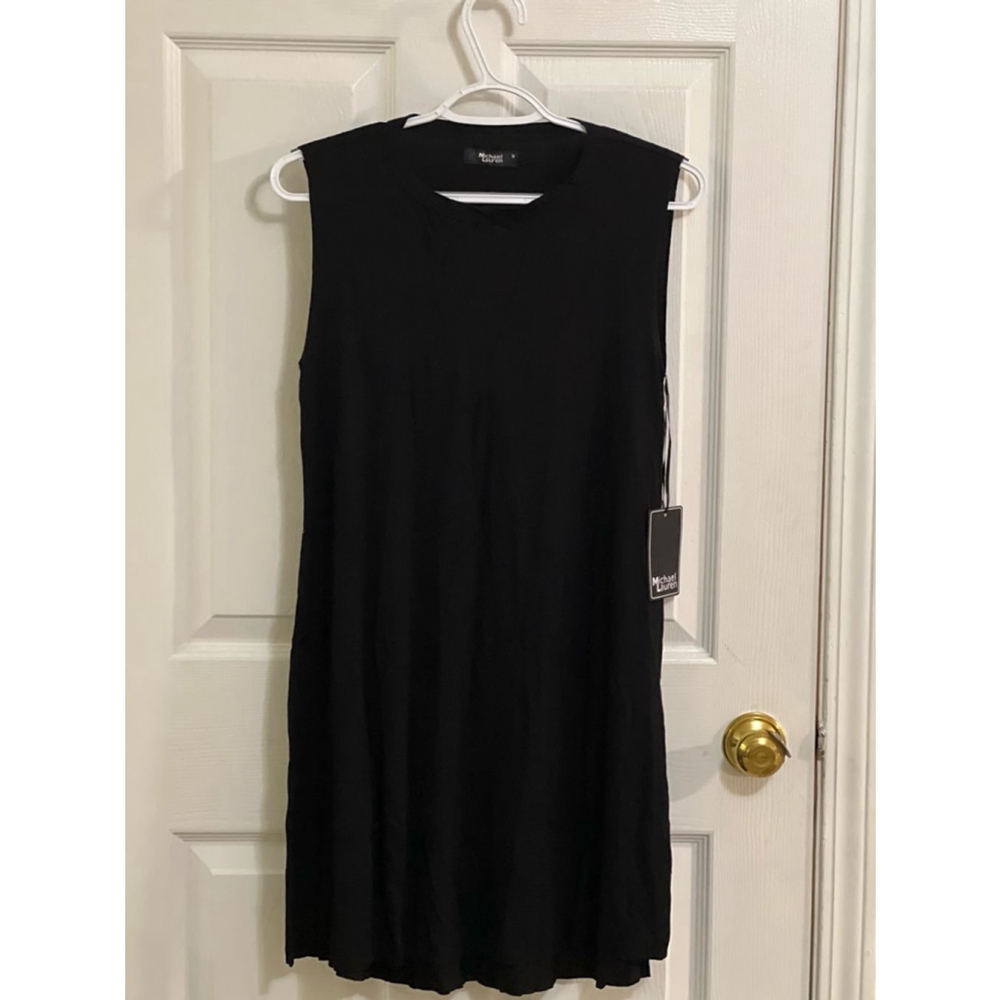 🔵 20) REVOLVE Sleeveless dress with Deep V mesh Michael Lauren NWT size small - Picture 2 of 8